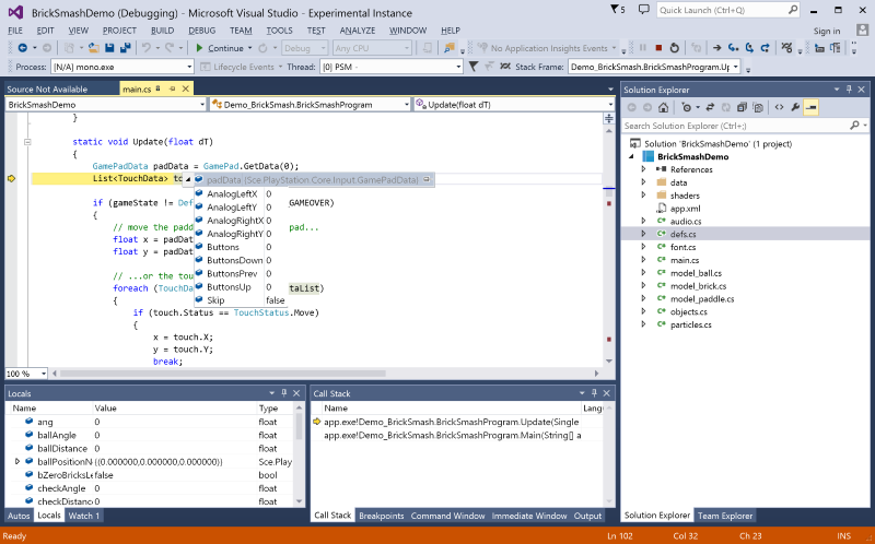 visual studio studio 2013 getdata